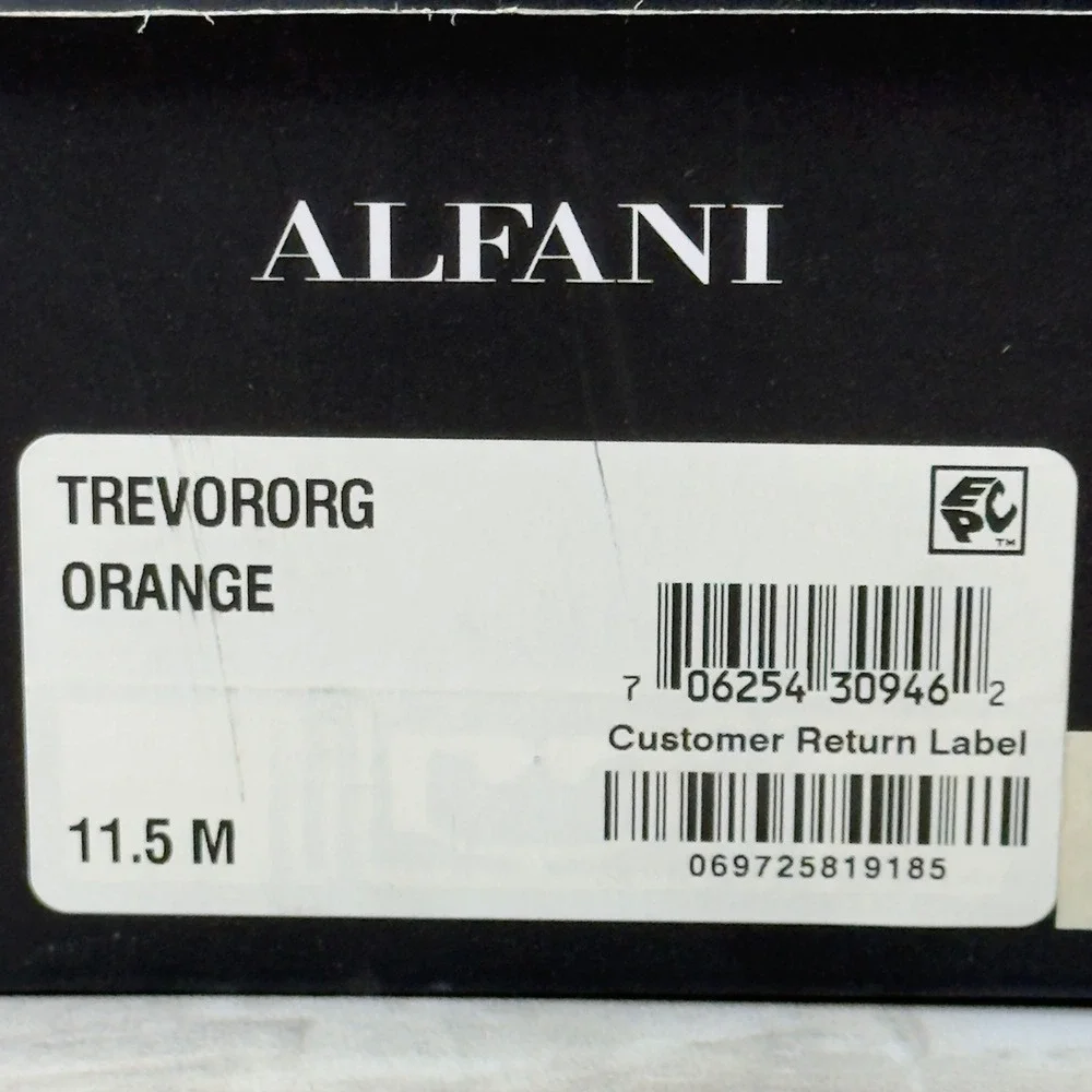 Alfani Trevororg Mens Size 11.5 Suede Loafers Driving Shoes Orange